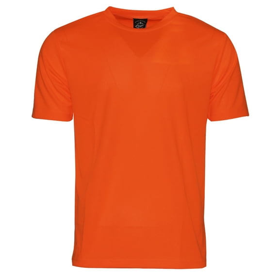 Men's T-Shirt Athletic Quick Dry Gym Workout Casual Crew Neck Short Sleeve Tee, Neon Orange, XL