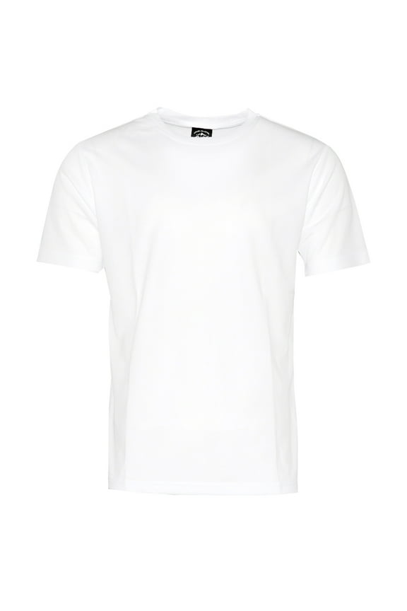 Men's T-Shirt Athletic Quick Dry Gym Workout Casual Crew Neck Short Sleeve Tee, White, M