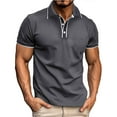 thumbnail image 1 of Men's T Shirt Casual Collared Short Sleeve Tees Solid Color Athletic Shirts, M, 1 of 8