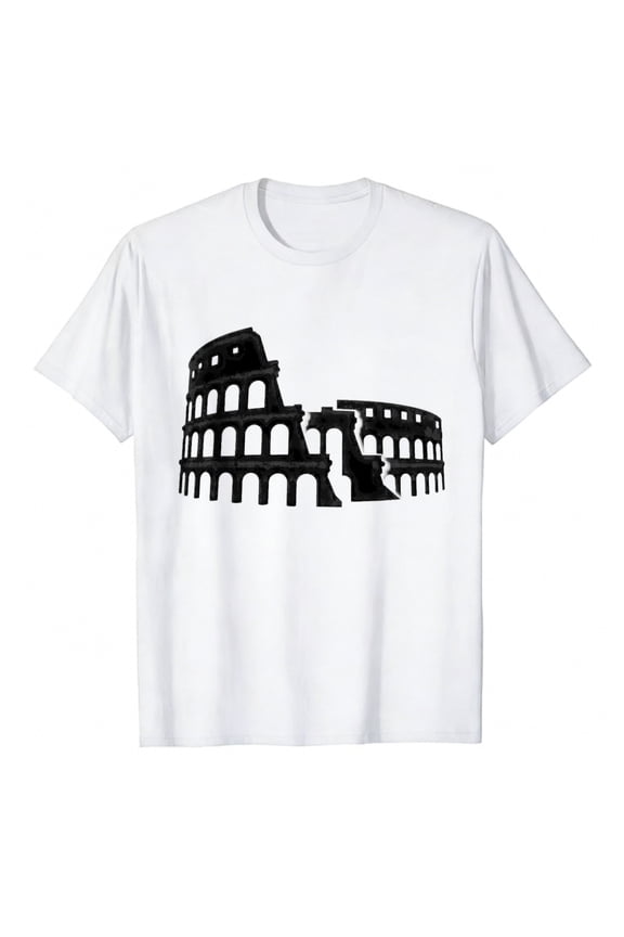 Men's T-Shirt Colosseum Rome Ancient Architecture Icon Comfortable And Versatile Outdoor Casual Short Sleeve