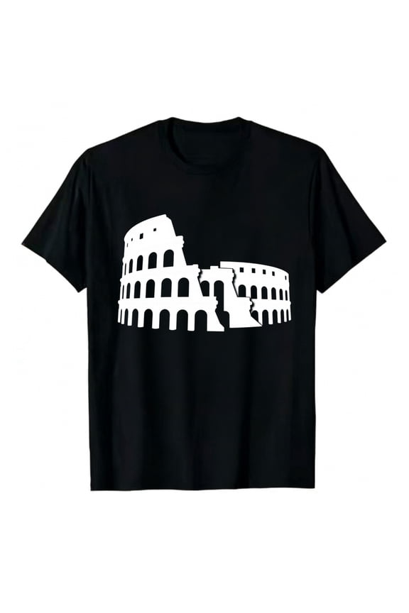 Men's T-Shirt Colosseum Rome Ancient Architecture Icon Comfortable And Versatile Outdoor Casual Short Sleeve