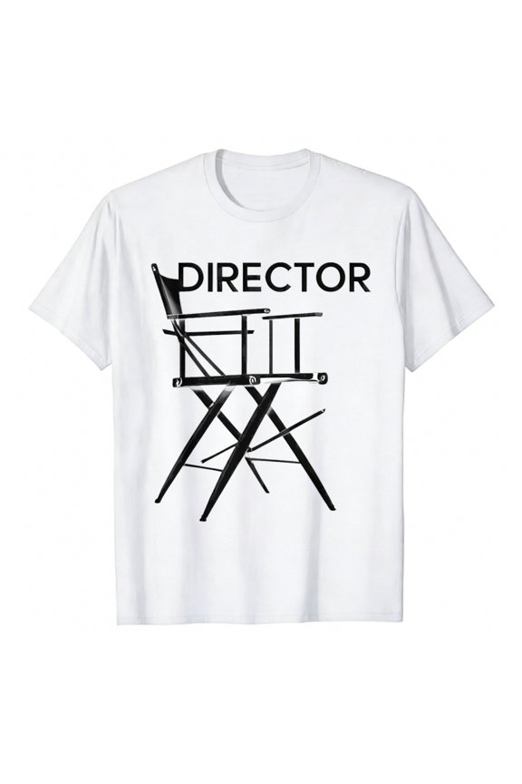 Men's T-Shirt Director Chair Icon Print Comfortable And Versatile Outdoor Casual Short Sleeve