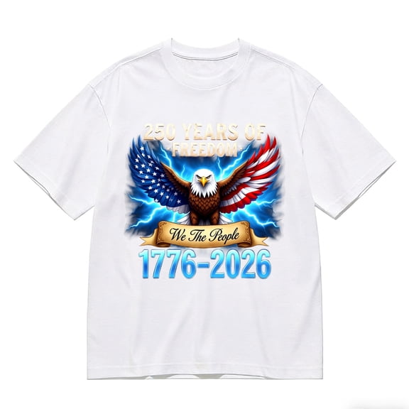 Men's T-Shirt Eagle With Flag Wings Comfortable And Versatile Outdoor Casual Short Sleeve