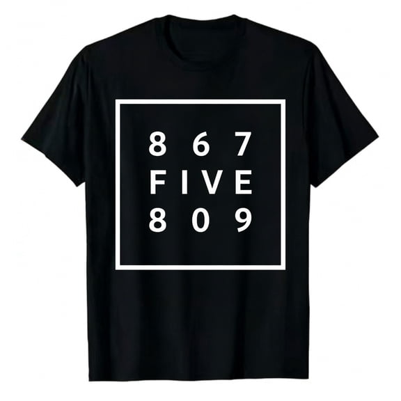 Men's T-Shirt Eight Six Seven Five Eight Zero Nine Comfortable And Versatile Outdoor Casual Short Sleeve