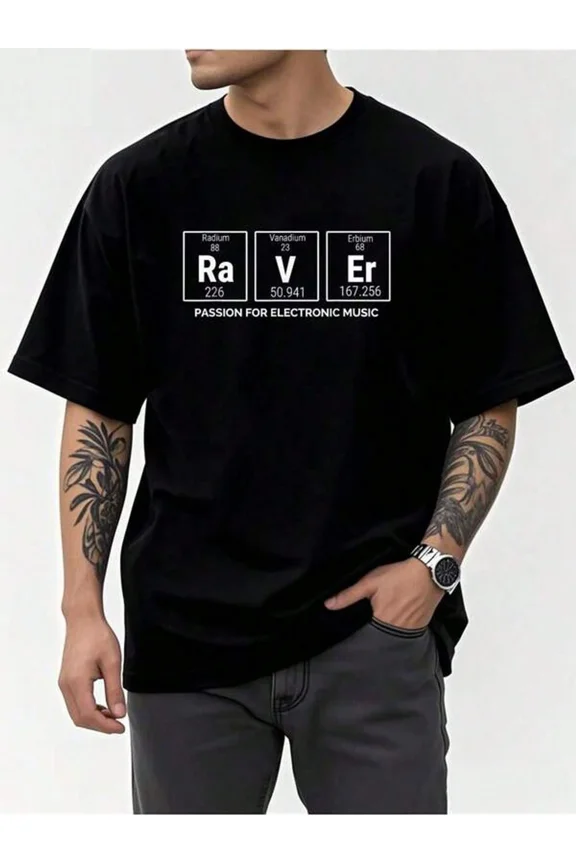 Men's T-Shirt Electronic Music Hardtek Tekno Freetekno Party Rave Raver