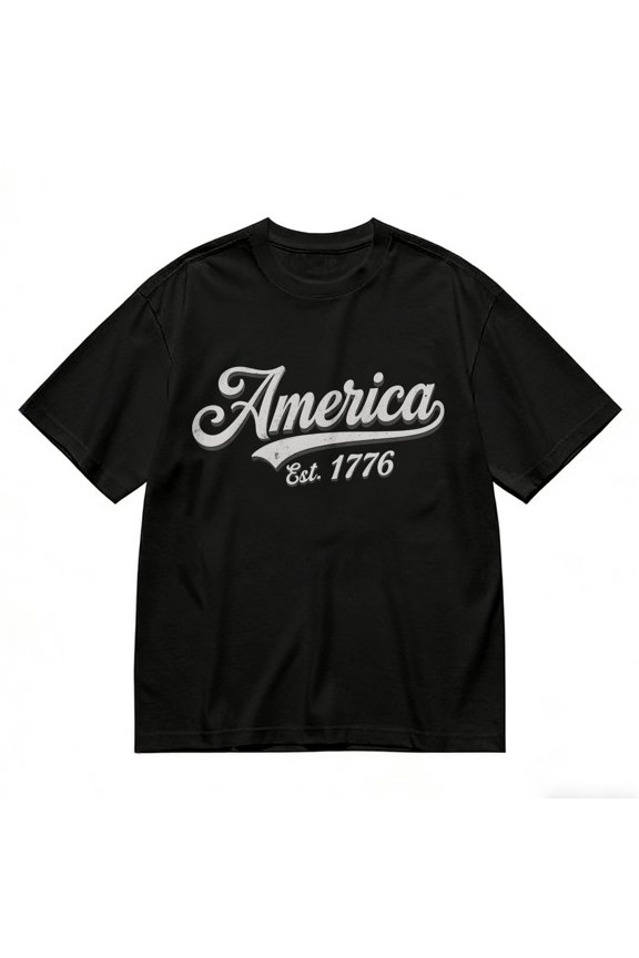 Men's T-Shirt Est 1776 Comfortable And Versatile Outdoor Casual Short Sleeve