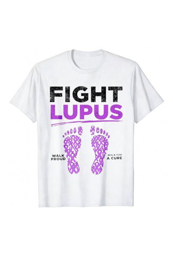 Men's T-Shirt Fight Lupus Walk Proud Walk For A Cure Comfortable And Versatile Outdoor Casual Short Sleeve