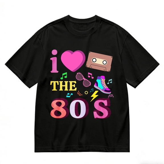 Men's T-Shirt I Love The 80s Comfortable And Versatile Outdoor Casual Short Sleeve