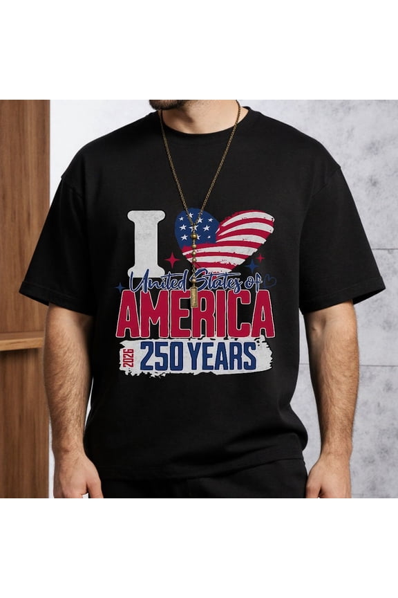 Men's T-Shirt I Love USA 250 Years Graphic Tee