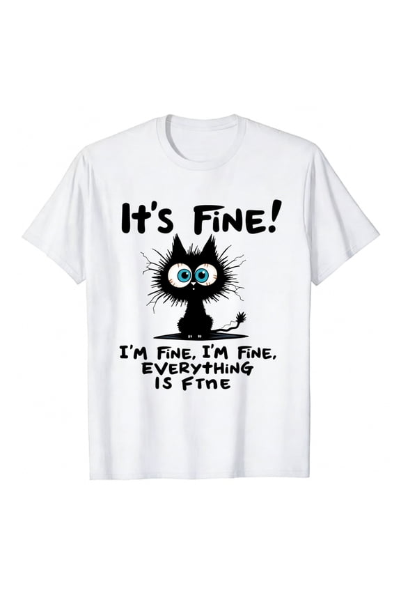 Men's T-Shirt It's Fine I'm Fine Everything Is Fine Comfortable And Versatile Outdoor Casual Short Sleeve