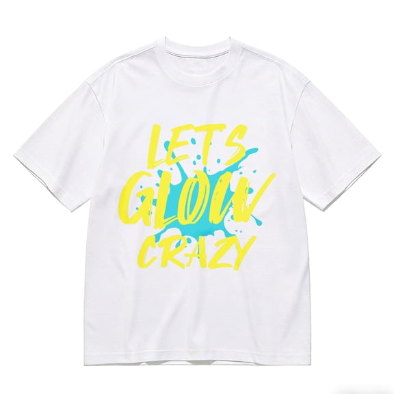 Men's T-Shirt Let's Glow Crazy Comfortable And Versatile Outdoor Casual Short Sleeve