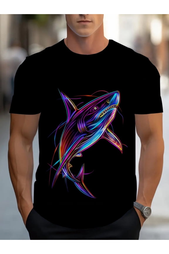 Men's T-Shirt - Lightweight Breathable Polyester, Regular Crew Neck Casual & Personalized Daily Dress - Machine Washable
