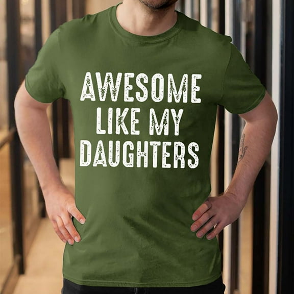 Men's T-Shirt Like My Daughter Funny Dad Sarcastic Saying Letter Print Polyester Lightweight Stretchable Breathable for Father Daughter Bond