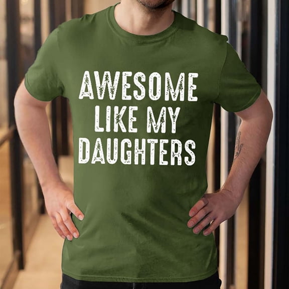 Men's T-Shirt Like My Daughter Funny Dad Sarcastic Saying Letter Print Polyester Lightweight Stretchable Breathable for Father Daughter Bond