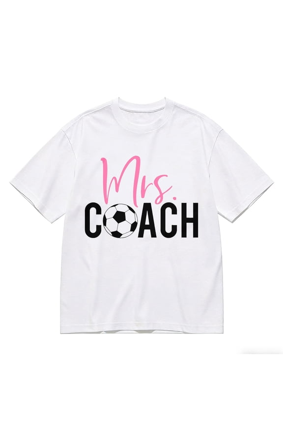 Men's T-Shirt Mrs Coach Soccer Design Print Comfortable And Versatile Outdoor Casual Short Sleeve