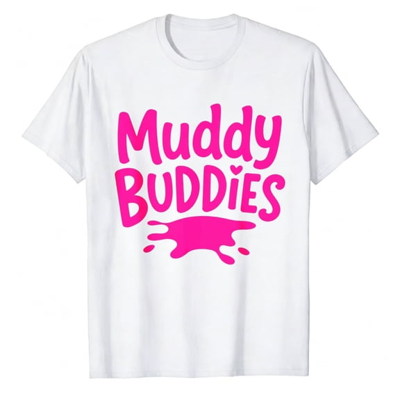 Men's T-Shirt Muddy Buddies Pink Splash Design Comfortable And Versatile Outdoor Casual Short Sleeve