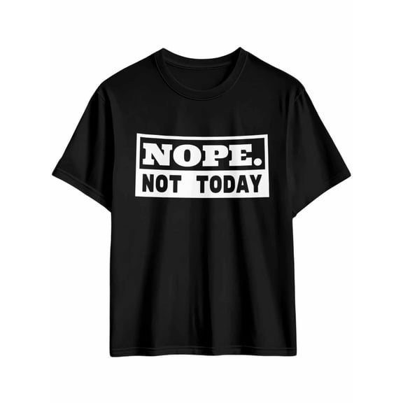 Men's T-Shirt Nope. Not Today Street Art Short Sleeve Casual Tee Classic Crew Neck T-Shirt for Men, Black 2XL