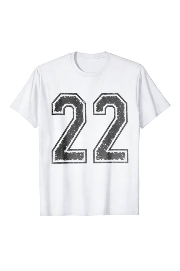 Men's T-Shirt Number Twenty Two Print Comfortable And Versatile Outdoor Casual Short Sleeve