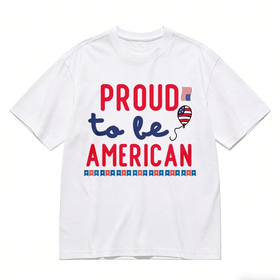 Men's T-Shirt Proud To Be American Comfortable And Versatile Outdoor Casual Short Sleeve
