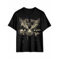 thumbnail image 1 of Men's T-Shirt ROCK ROLL STORNG Gold Bald Eagle Short Sleeve Casual Tee Classic Crew Neck T-Shirt for Men, Black 4XL, 1 of 6