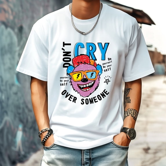 Men's T Shirt Retro Style Pattern Shirt Summer New Trend Sweatshirt M