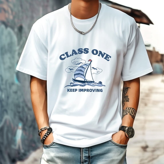 Men's T Shirt Retro Style Pattern Shirt Summer New Trend Sweatshirt M