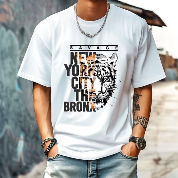 Men's T Shirt Retro Style Pattern Shirt Summer New Trend Sweatshirt M