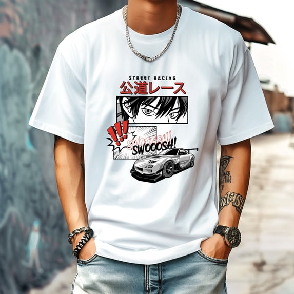 Men's T Shirt Retro Style Pattern Shirt Summer New Trend Sweatshirt M