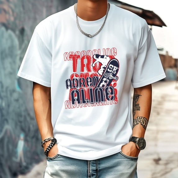 Men's T Shirt Round Neck Patterned Tee Summer New Sports Shirt Vintage Style Gift for Friends XS