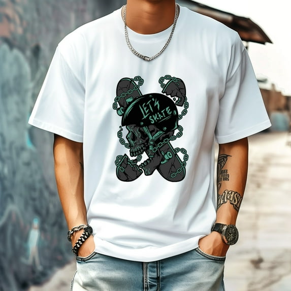 Men's T Shirt Round Neck Patterned Tee Summer New Sports Shirt Vintage Style Gift for Friends XS