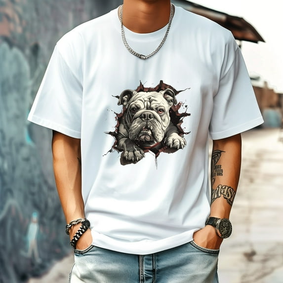 Men's T Shirt Round Neck Patterned Tee Summer New Sports Shirt Vintage Style Gift for Friends XS