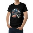 thumbnail image 1 of Men's T-Shirt,Rugby Sport Short Sleeve Crewneck Casual Tee Shirts,Black-S, 1 of 8