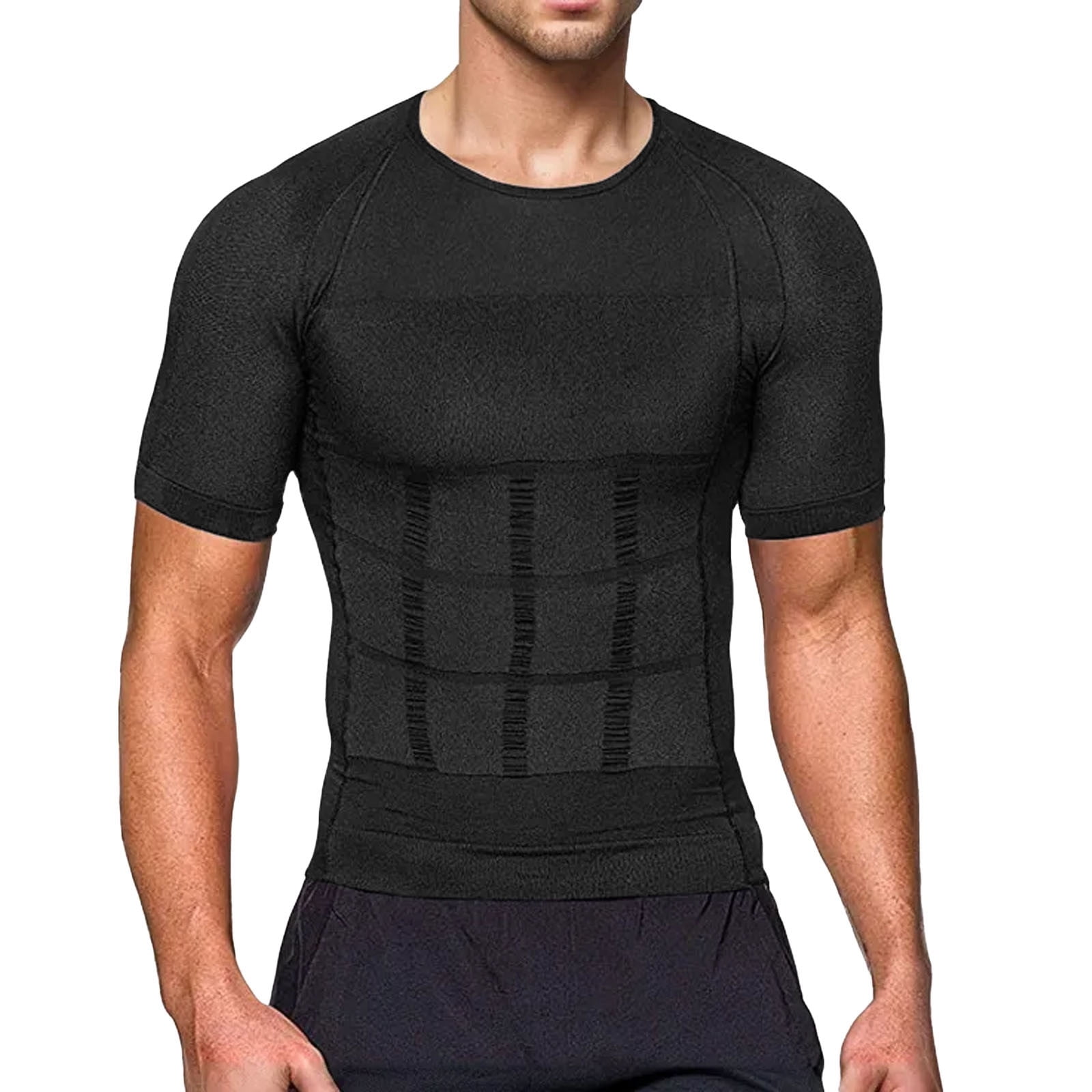 Men's T Shirt Shapewear Short Sleeve Belly Shapewear Compression Shirts