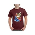 thumbnail image 1 of Men's T-Shirt Short Sleeve - American Flag 4th of July Kitty, 1 of 3