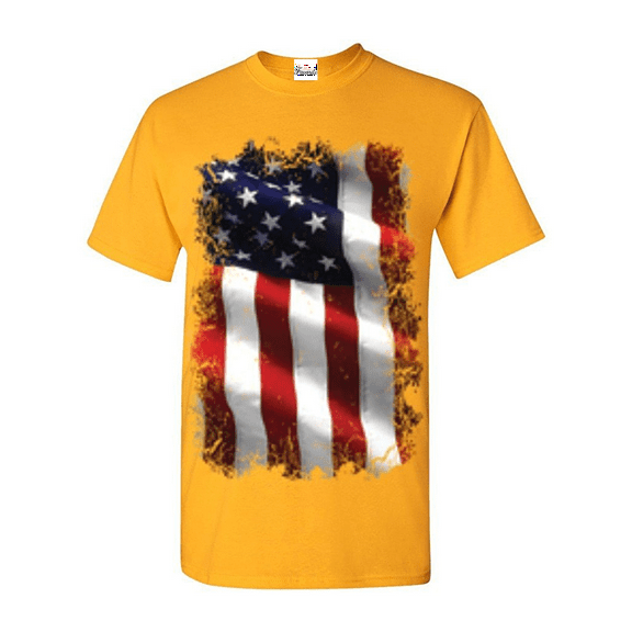 Men's T-Shirt Short Sleeve - American Flag 4th of July