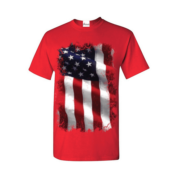 Men's T-Shirt Short Sleeve - American Flag 4th of July
