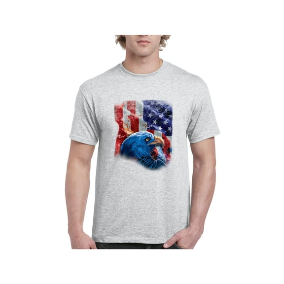Men's T-Shirt Short Sleeve - American Flag 4th of July
