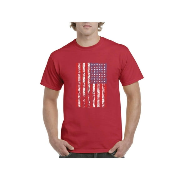 Men's T-Shirt Short Sleeve - American Flag 4th of July