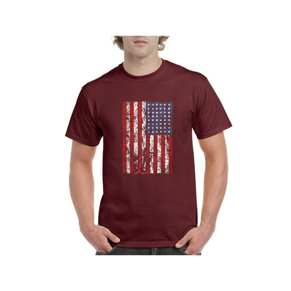 Men's T-Shirt Short Sleeve - American Flag 4th of July