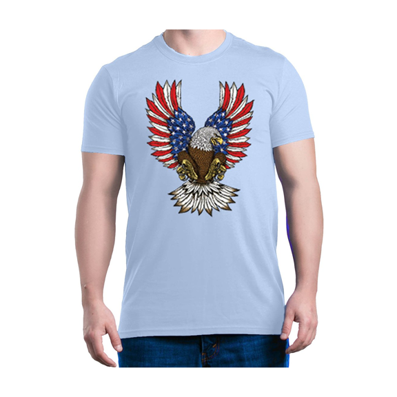 Men's T-Shirt Short Sleeve - American Flag 4th of July