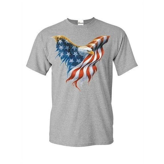 Men's T-Shirt Short Sleeve - American Flag Eagle USA