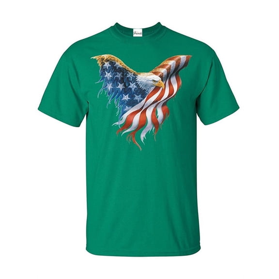 Men's T-Shirt Short Sleeve - American Flag Eagle USA