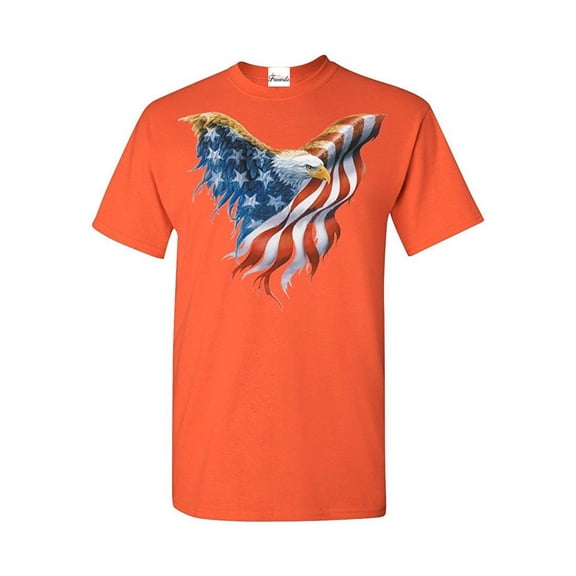 Men's T-Shirt Short Sleeve - American Flag Eagle USA