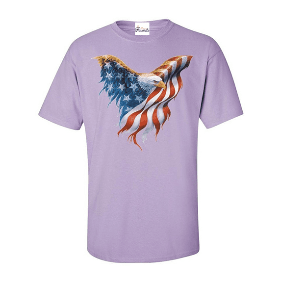 Men's T-Shirt Short Sleeve - American Flag Eagle USA