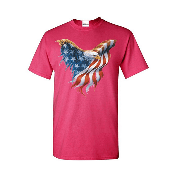 Men's T-Shirt Short Sleeve - American Flag Eagle USA