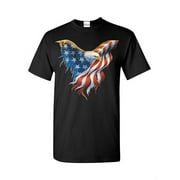 Men's T-Shirt Short Sleeve - American Flag Eagle USA