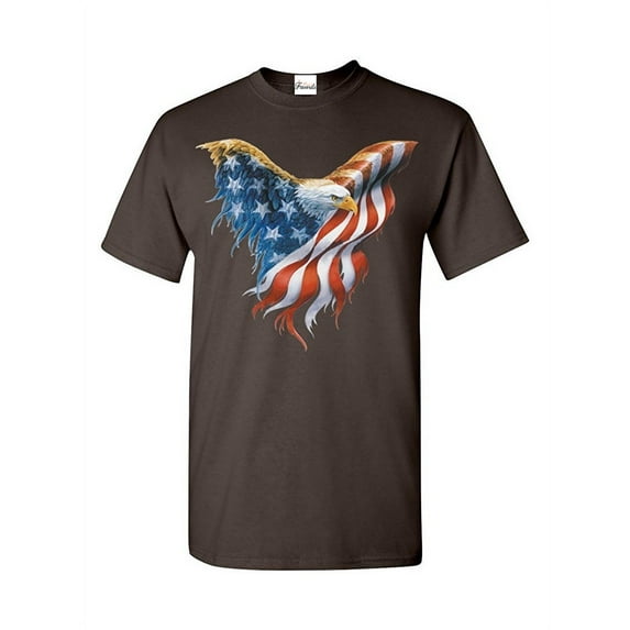 Men's T-Shirt Short Sleeve - American Flag Eagle USA
