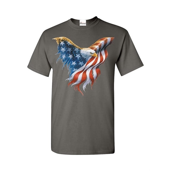 Men's T-Shirt Short Sleeve - American Flag Eagle USA