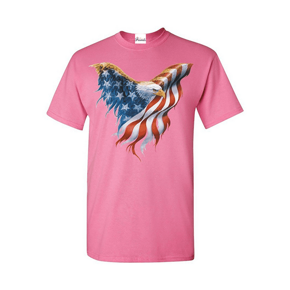 Men's T-Shirt Short Sleeve - American Flag Eagle USA