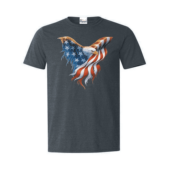 Men's T-Shirt Short Sleeve - American Flag Eagle USA
